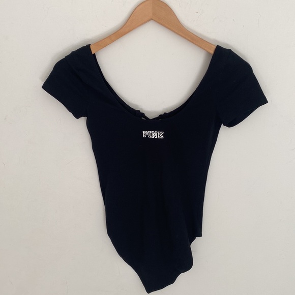 PINK Victoria’s Secret black short-sleeve bodysuit, Size XS - Picture 6 of 9